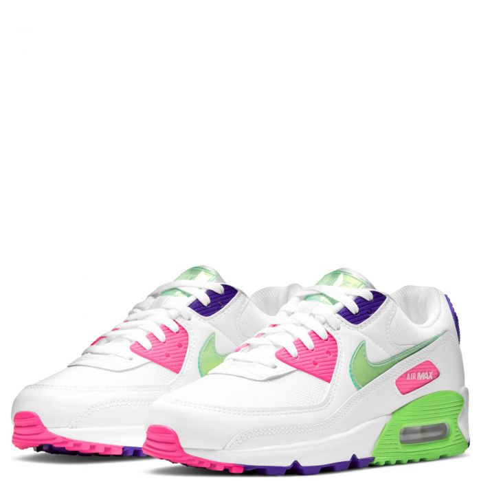 Air Max 90 White/Volt-Indigo Burst-Pink Blast