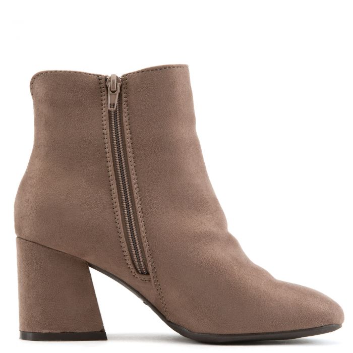 Moody-01 Square Toe Booties Taupe