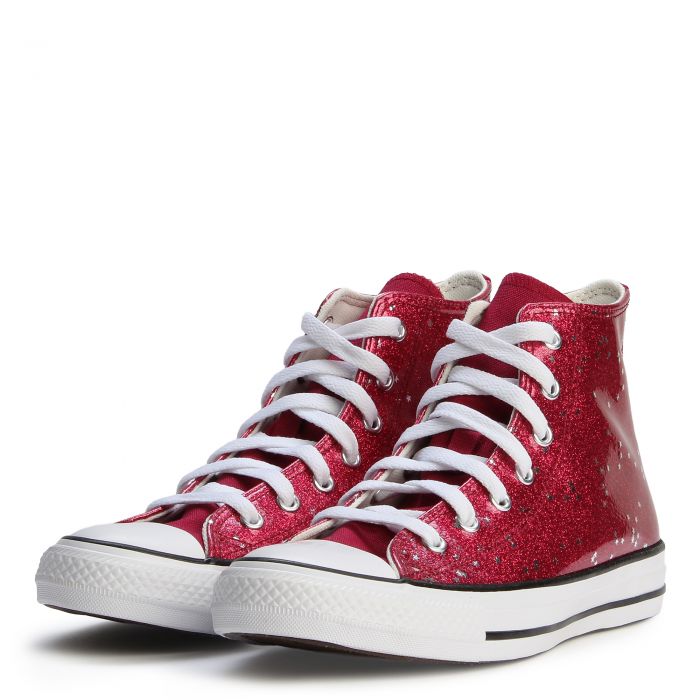 Grade-School Chuck Taylor All Star Glitter Sporty Berry/White/Egret