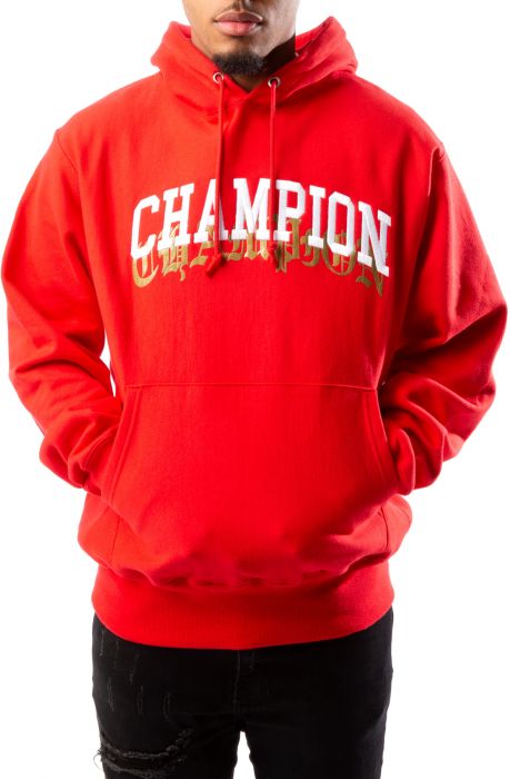 champion old english hoodie red