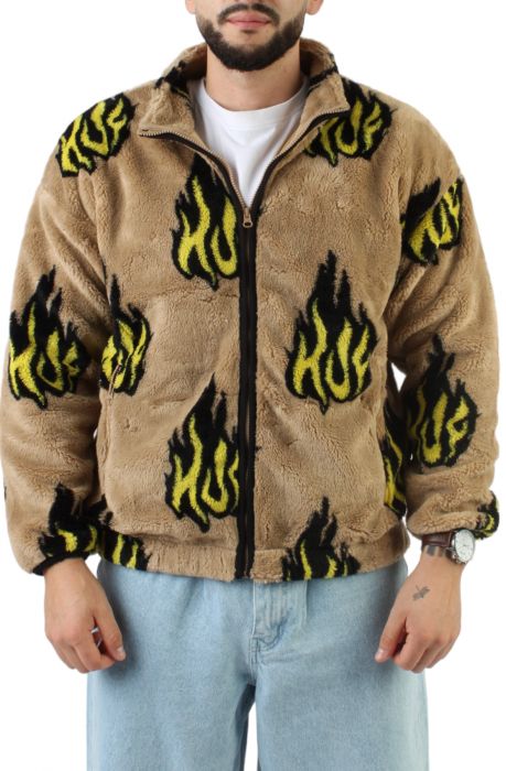 Flamin' Zip Sherpa Fleece Jacket Oatmil
