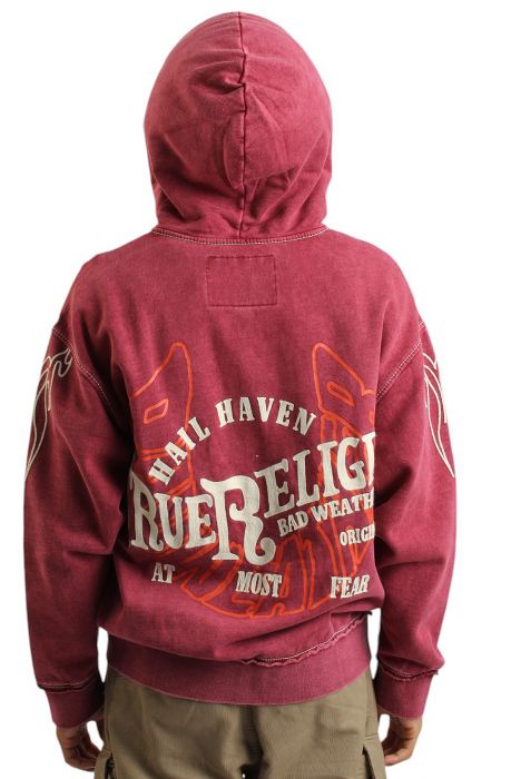 Flames Zip Hoodie Red