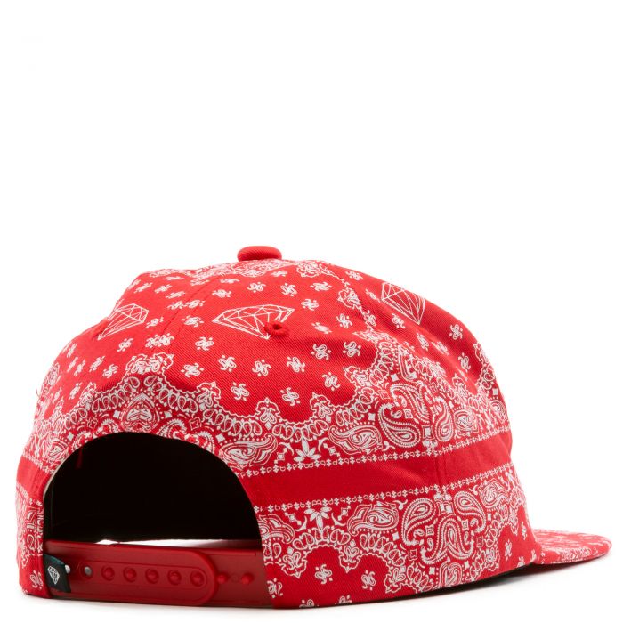 Brilliant Bandana Unstructured Snapback Hat Red