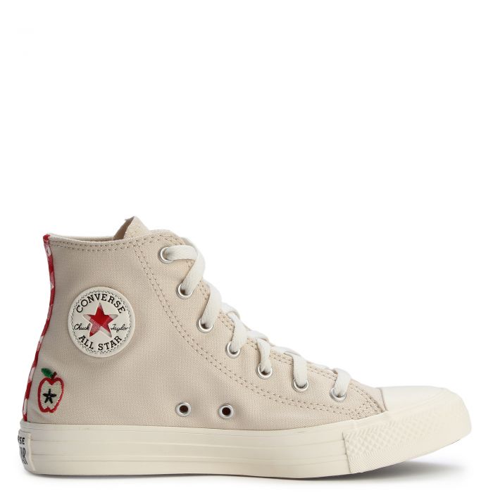 Grade-School Chuck Taylor All Star Checkered Accents Light Dune/Egret/Red