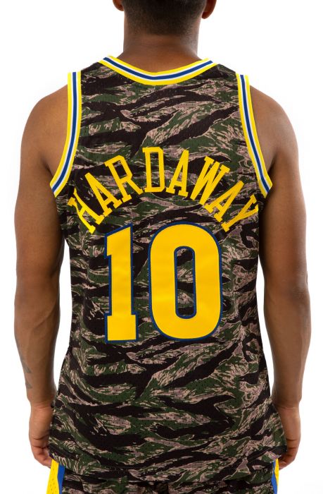 Golden State Warriors Tim Hardaway 1986-87 Tiger Camo Swingman Jersey Camo