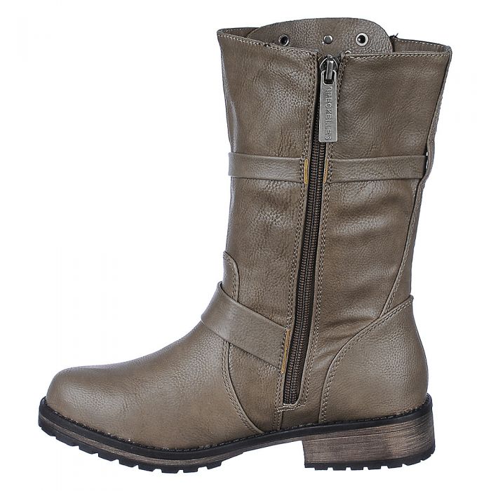 Jeweled Mid-Calf Boot Rocker 17 TAUPE