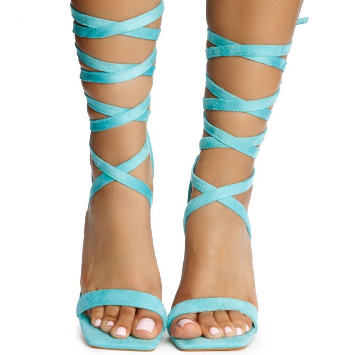 Novax-11 Lace Up High Heel Blue