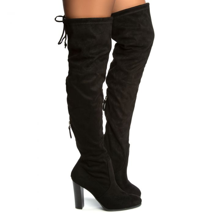 WILD DIVA Valencia-20 Over The Knee Heel Boot VALENCIA-20-BKVS - Shiekh