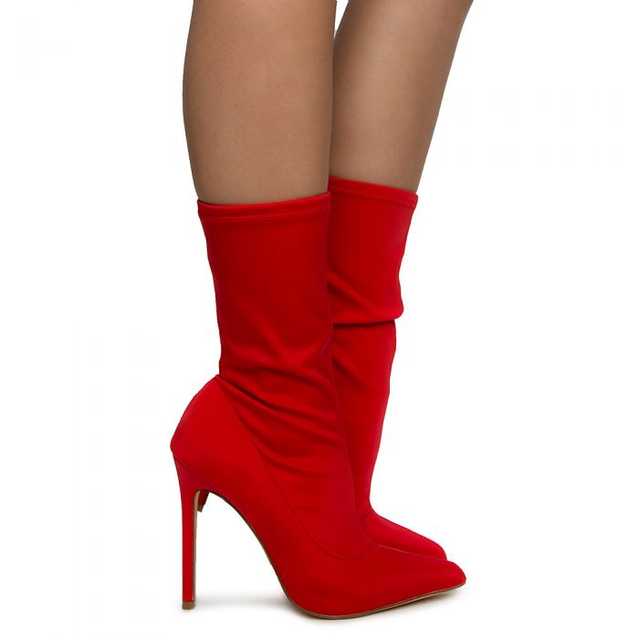 target red ankle boots