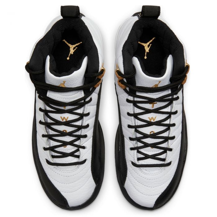 (GS) Jordan 12 Retro White/Metallic Gold-Black