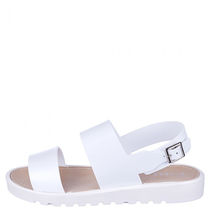 Putter-02 Flat Jelly Sandal White