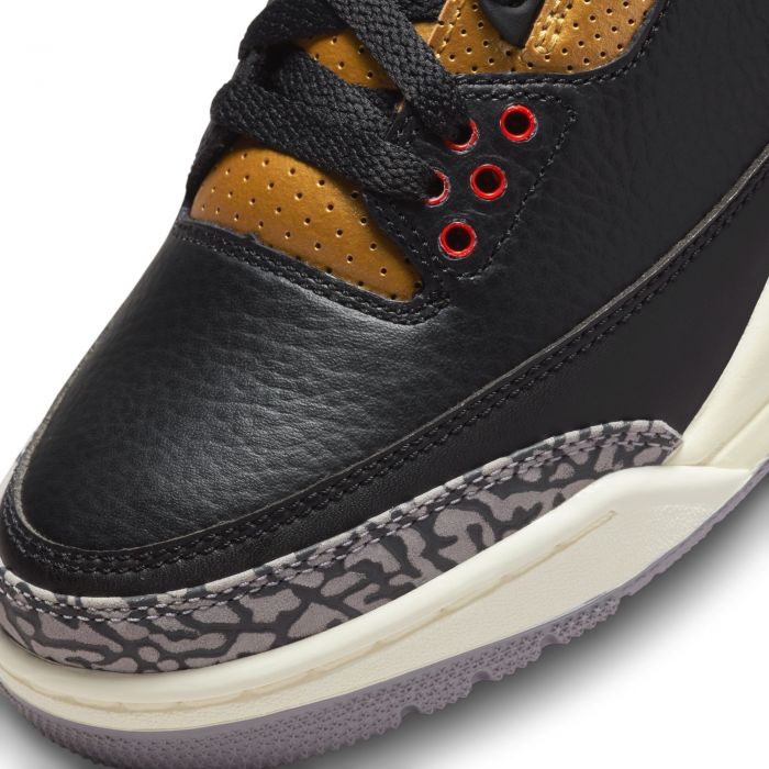 Air Jordan 3 Retro Black/Fire Red-Metallic Gold-Cement Grey