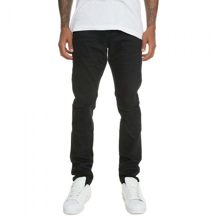 Men's Daily Knee Slit Denim Jeans Black
