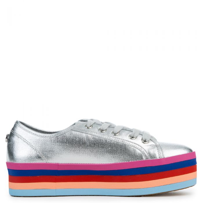 Steve Madden Rainbow 751 Silver Platform Sneaker Silver