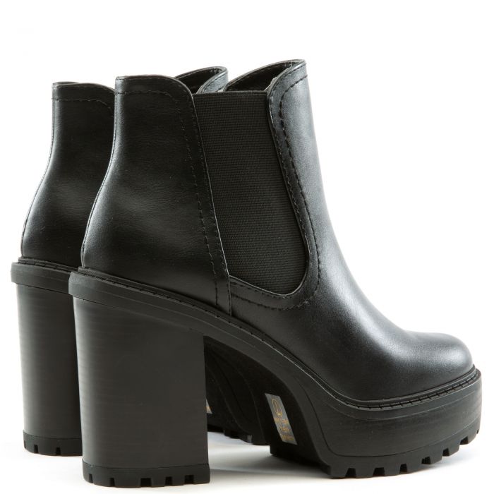 Think-S Platform High Heel Bootie Black Pu