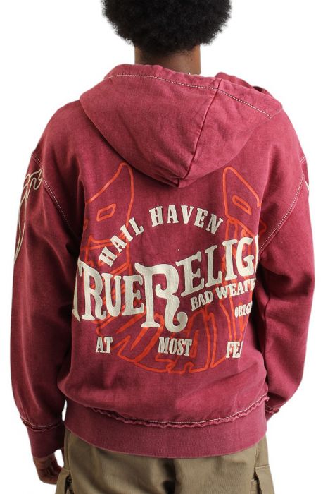 Flames Zip Hoodie Red