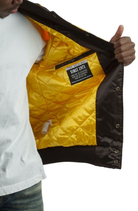 San Diego Padres Blown Up Logo Jacket Brown/Yellow