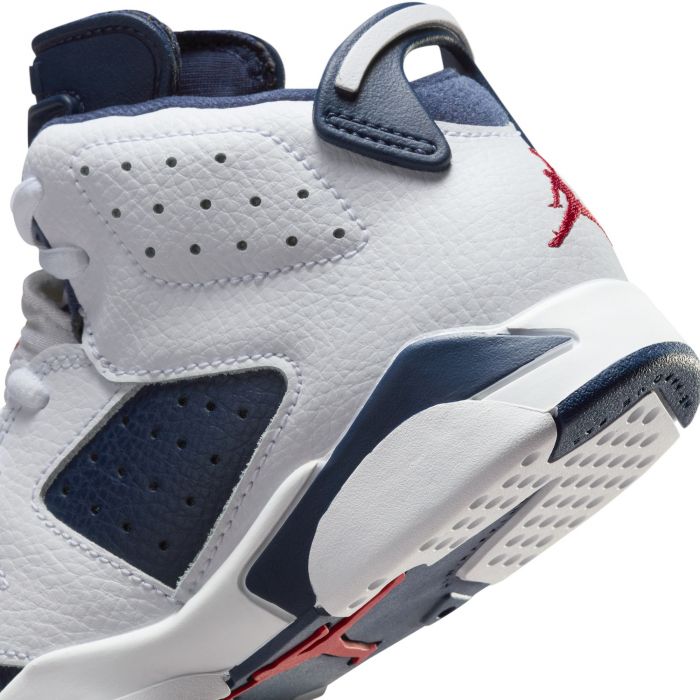 Pre-School Jordan 6 Retro White/Varsity Red-Midnight Navy