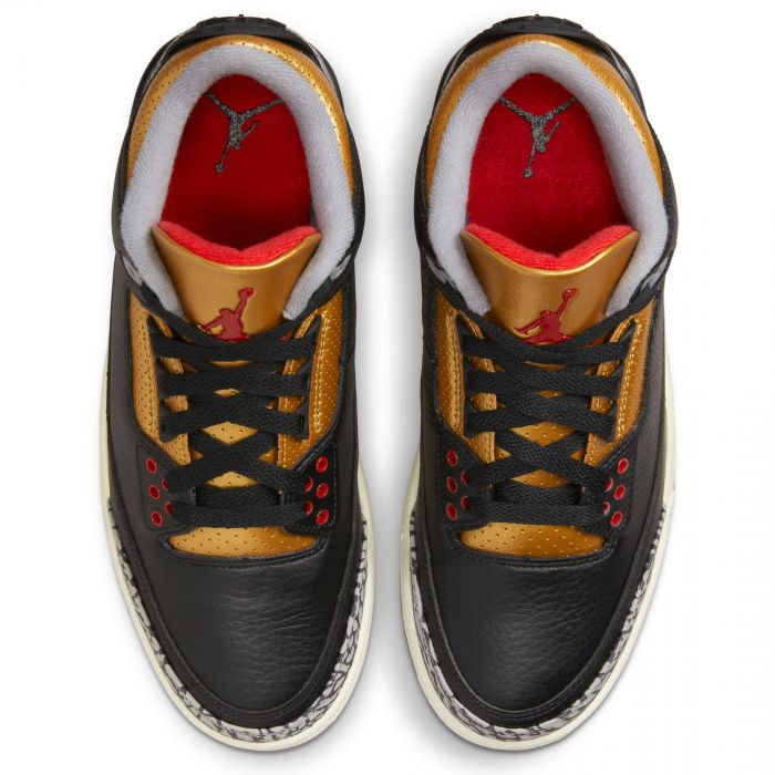 Air Jordan 3 Retro Black/Fire Red-Metallic Gold-Cement Grey