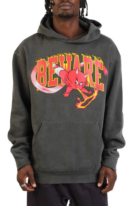 Hot Stuff Beware Hoodie  Washed Black