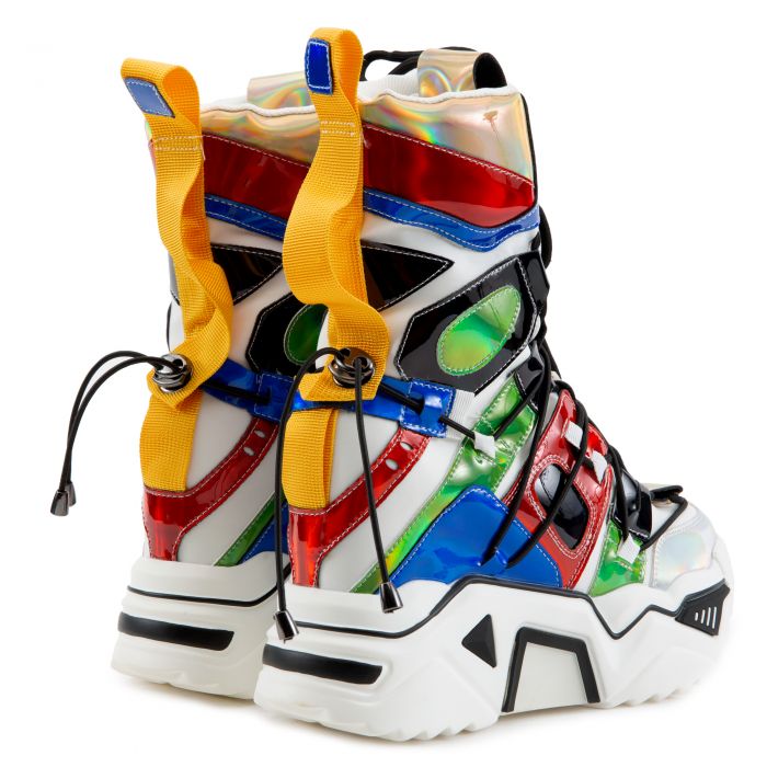 Damson-09 Platform Sneakers White Hologram