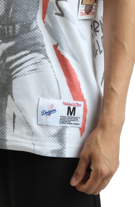 MLB Showstopper Dodgers Fernando Valenzuela T-Shirt  Multi-White