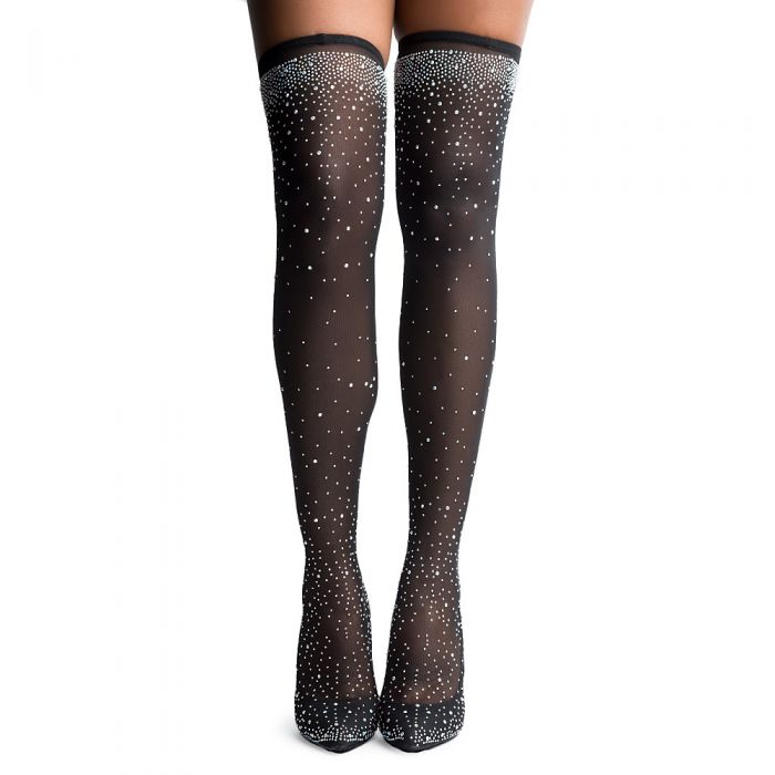 Venus Thigh-High Stocking Heels BLACK