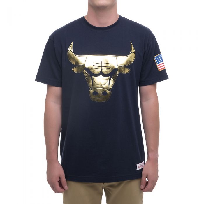 Men's Chicago Bulls Tee Navy/Gold