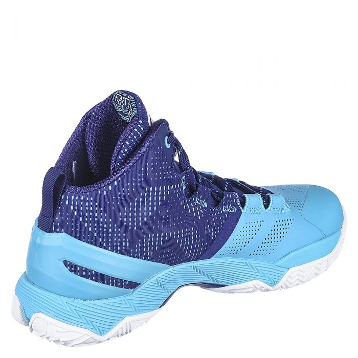 blue and white youth basketball shoes