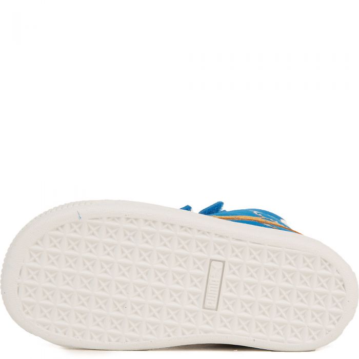 Infant Suede Mid Sesame Cookie Monster V Casual Velcro Sneaker Blue/White/Black