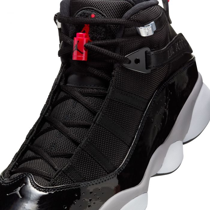6 Rings  Black/Fire Red-White-Metallic Silver