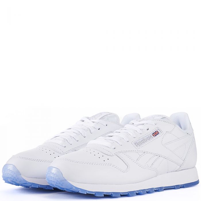 White Men's Classic Leather Ice Athletic Lifestyle Sneaker