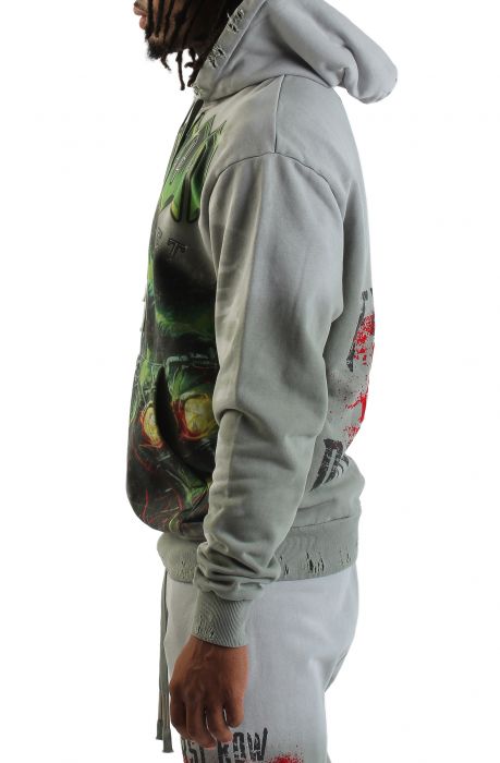 Caution Not So Quiet Ghost Rider Hoodie  Moss Green