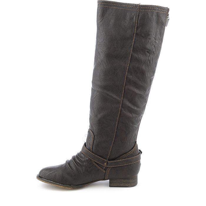 Knee-High Boot Outlaw-81 Dark Brown/Tan Zipper