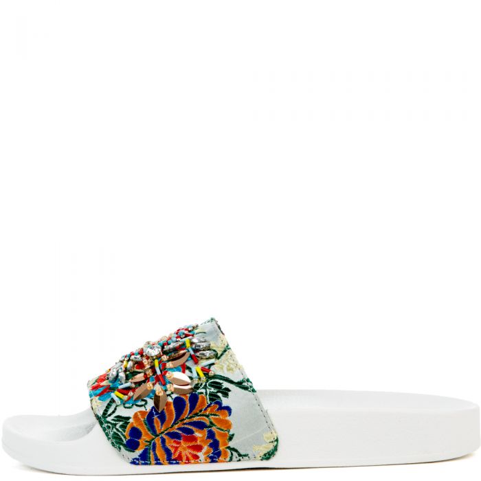 Sparkly White Sandal WHITE MULT