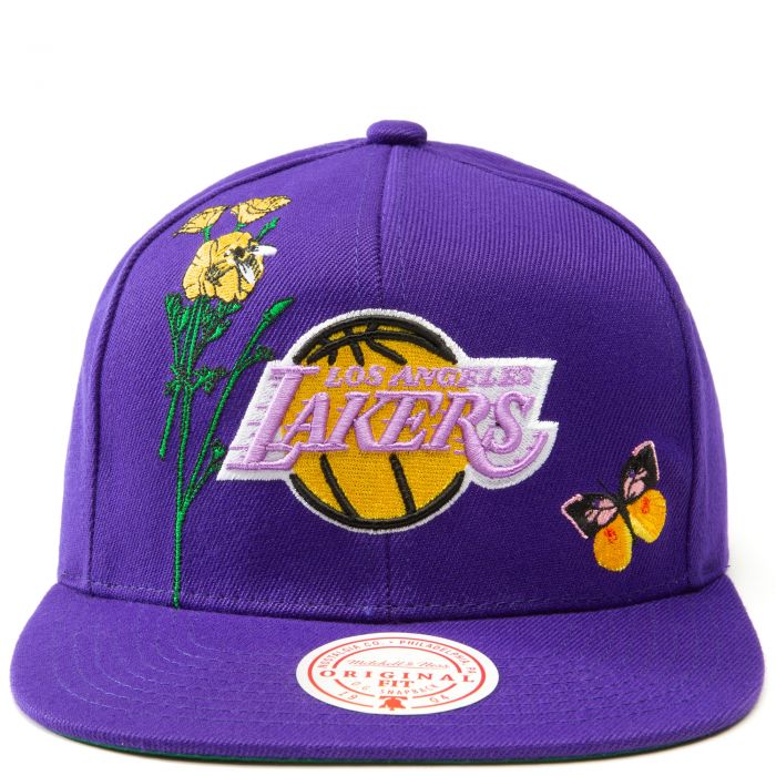 Los Angeles Lakers State Flower Snapback Hat Purple