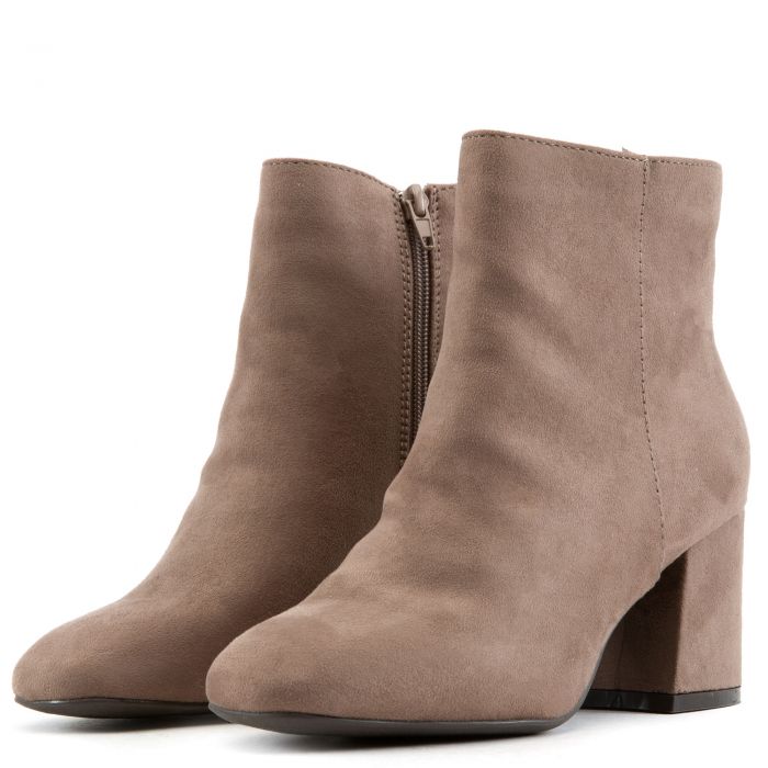 Moody-01 Square Toe Booties Taupe