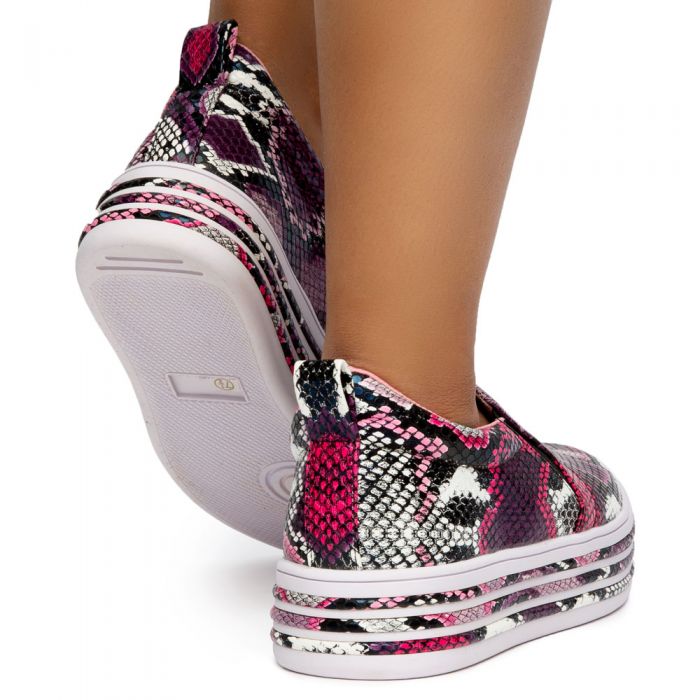 Como-3 Snake Skin Sneakers Pink
