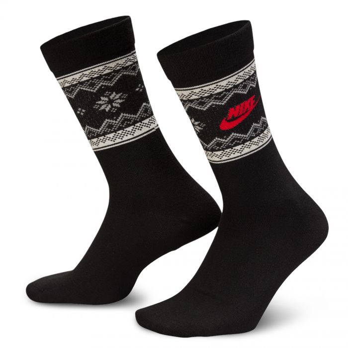 Fair Isle Crew Socks (1 Pair) Black