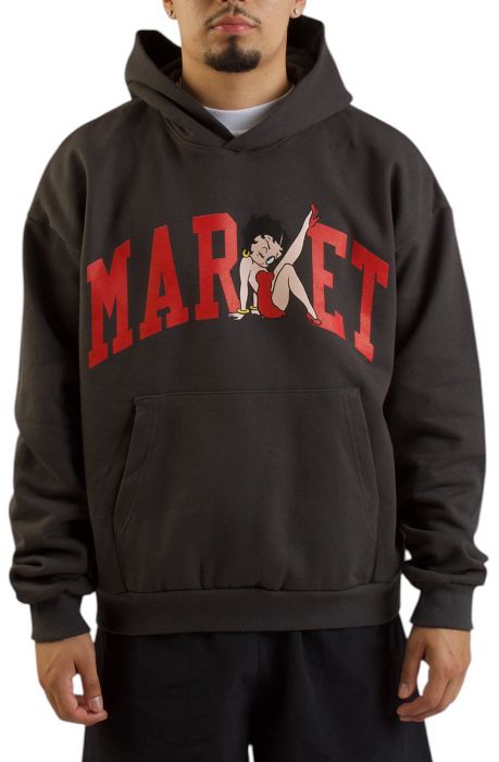 Betty Boop Arc Hoodie  Washed Black