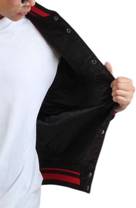 NBA CHICAGO BULLS CITY RANSOM SATIN JACKET Black/Red