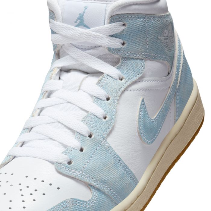 Air Jordan 1 Mid SE White/Worn Blue-Sail-Gum Light Brown