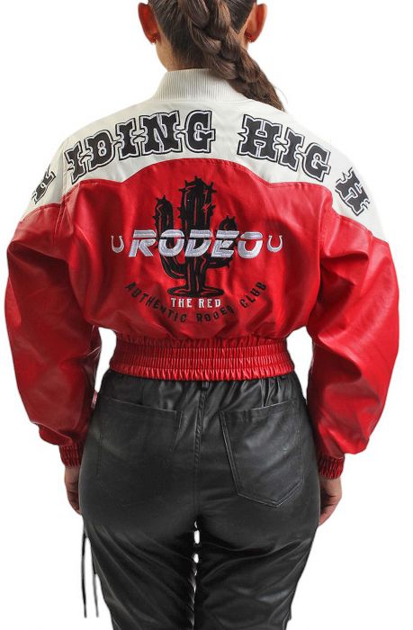 Rodeo Cropped Jacket  Red/White