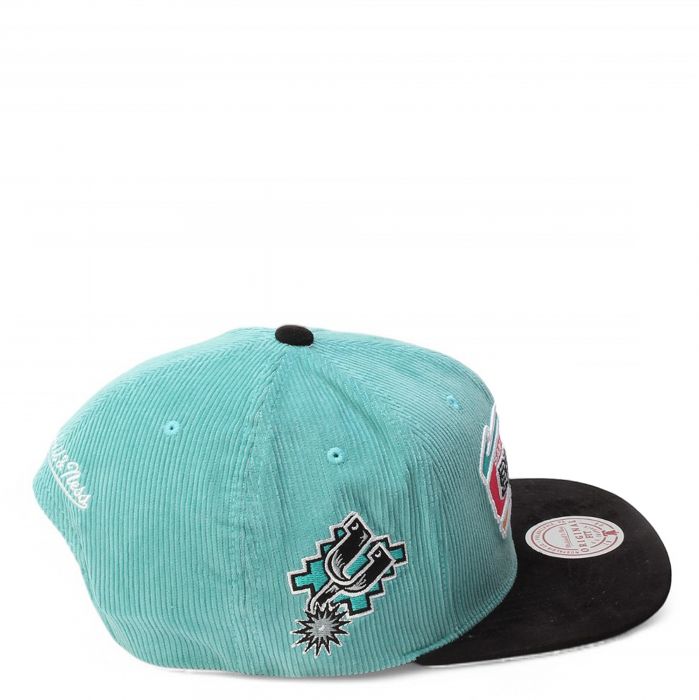 NBA San Antonio Spurs Hardwood Classics Sueduroy Snapback Hat Turquoise/Black
