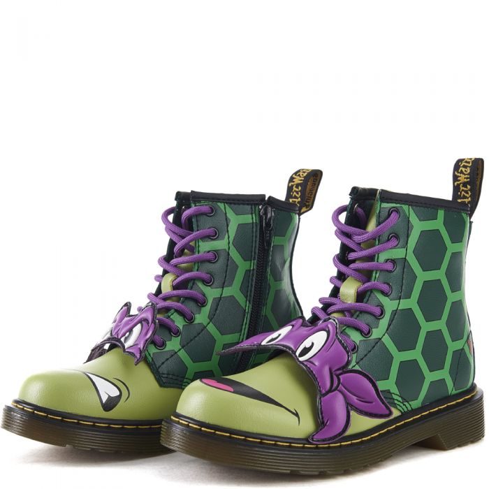 Dr. Martens for Kids: Ninja Turtle Donatello (Donnie) Boots Green