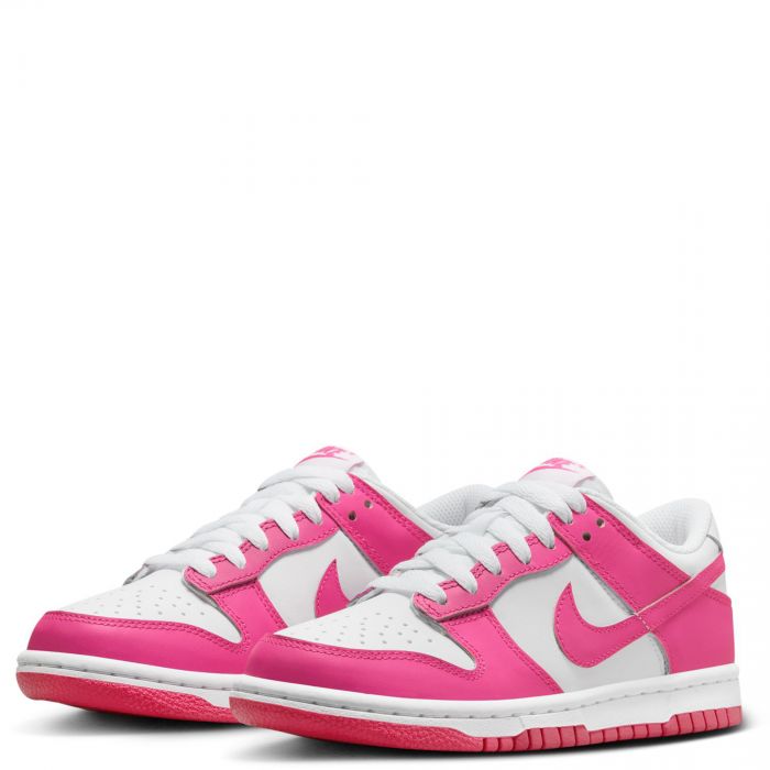 Grade School Dunk Low  White/Laser Fuchsia