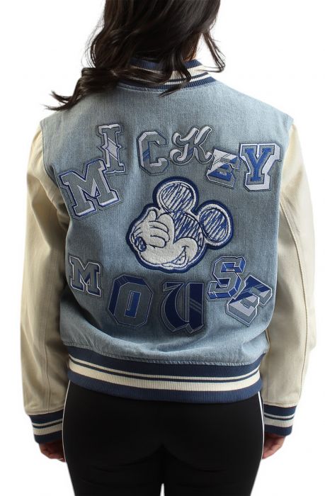 Mickey Mouse Denim Varsity Jacket