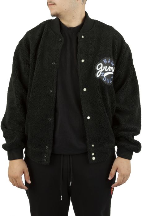Hive Sherpa Button Sweatshirt Black