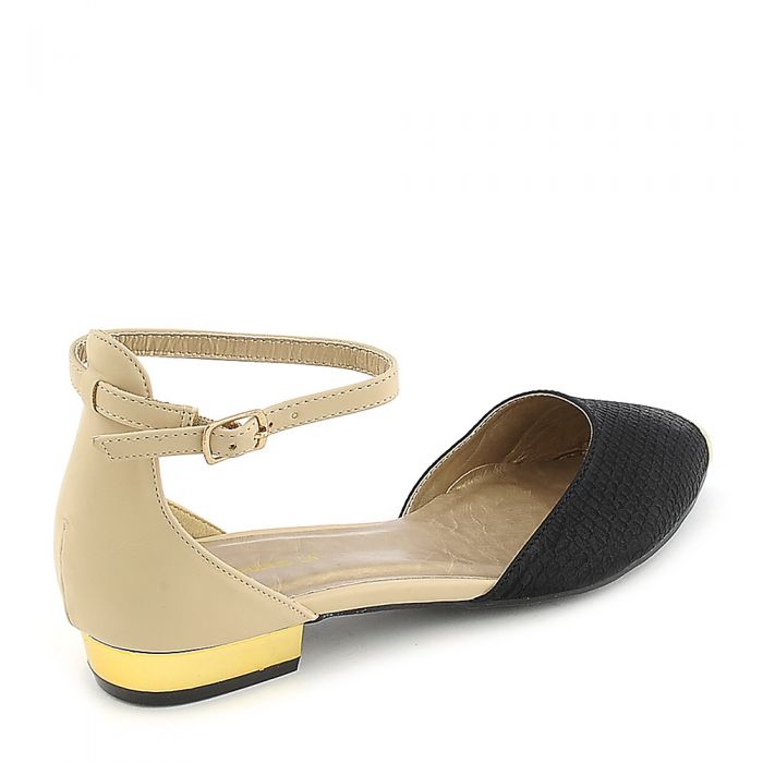 Women's Douglas Low-Heel Dress Shoe Black/Beige/Gold
