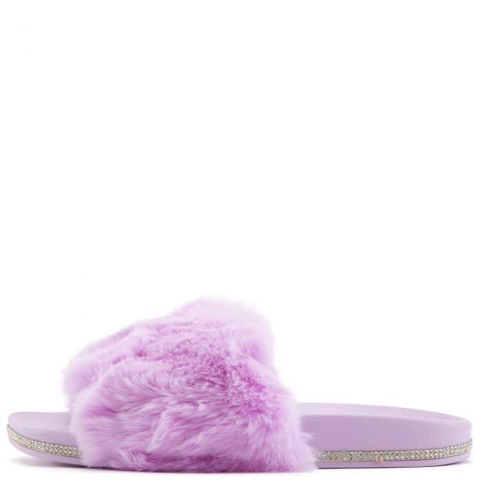 Madelle-01 Fur Slides Purple Fur